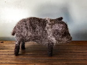 needle felted javelina