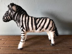 Handmade Needle Felted Zebra