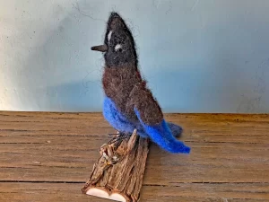 Handmade Needle Felted Blue Jay