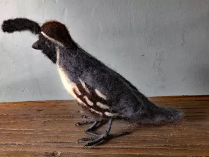 Handmade Needle Felted Gambel Quail