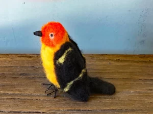 Handmade Needle Felted Western Tanager