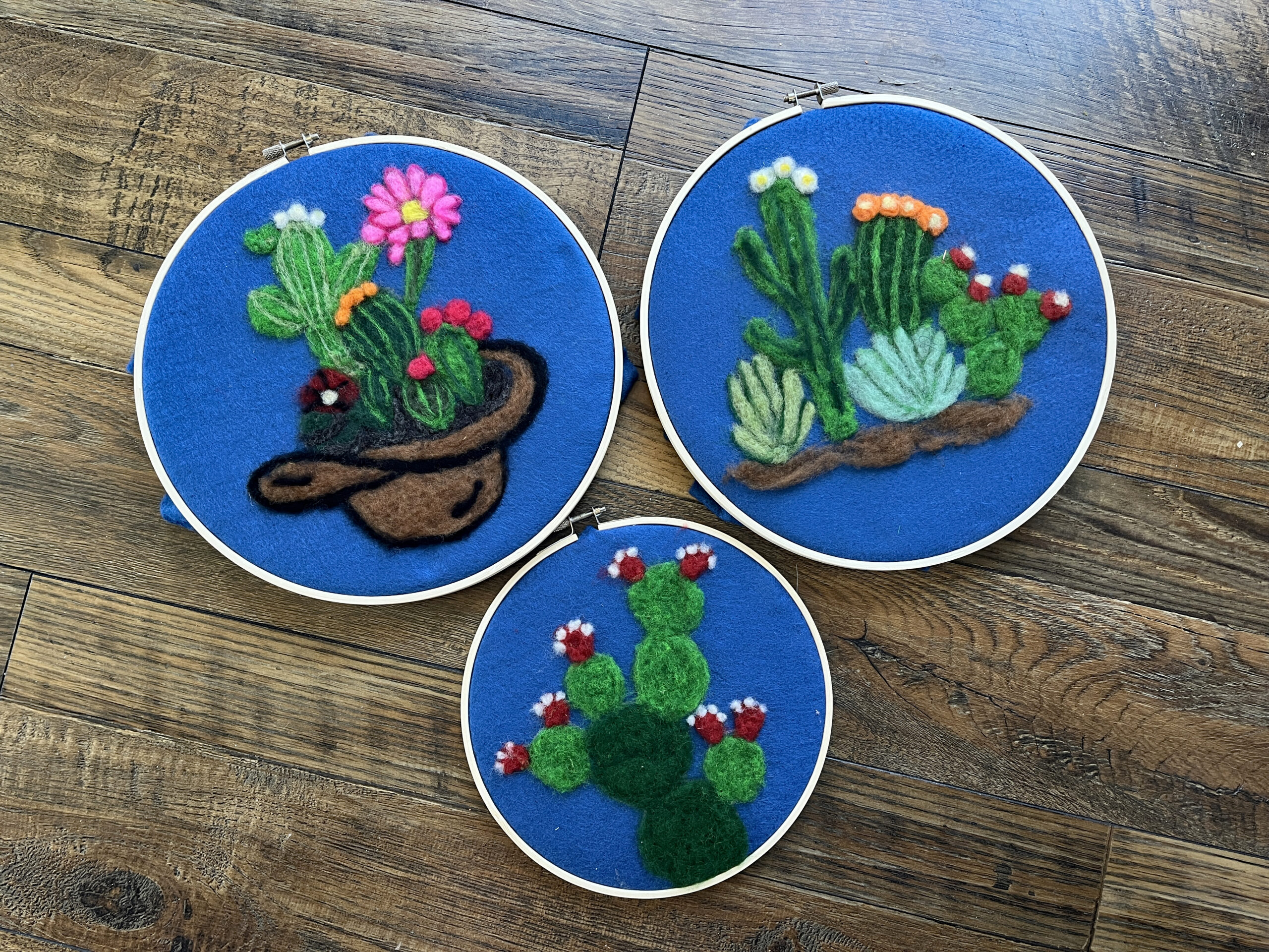 Flat Needle Felted Cactus